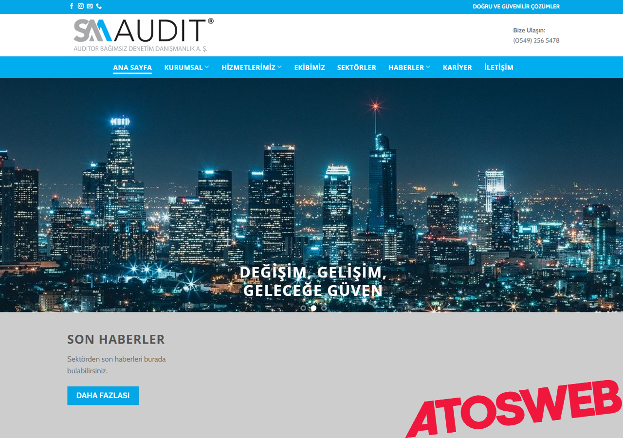 Auditor için hazırlanan website tasarımı